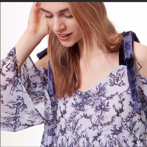 LOFT Frosted Branch Cold Shoulder Top Medium NWT - Picture 2 of 5